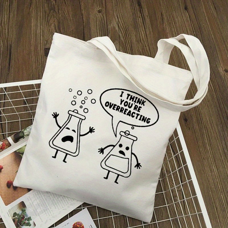 White Canvas Tote Bag Cartoon  – Medical Lab Day Bewertung und Preis
