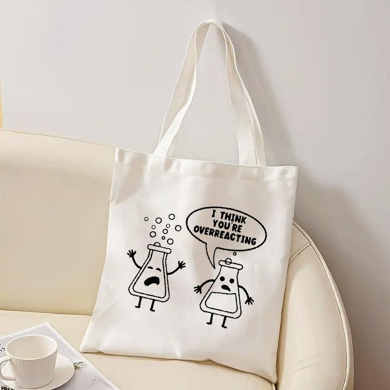 White Canvas Tote Bag Cartoon  – Medical Lab Day Bewertung und Preis