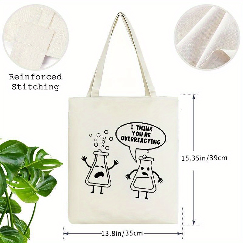 White Canvas Tote Bag Cartoon  – Medical Lab Day Bewertung und Preis